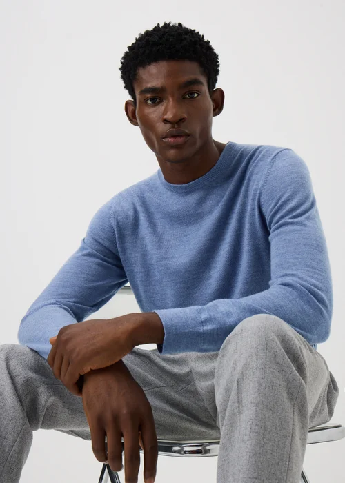 Blue Merino Wool Jumper - S Image 4