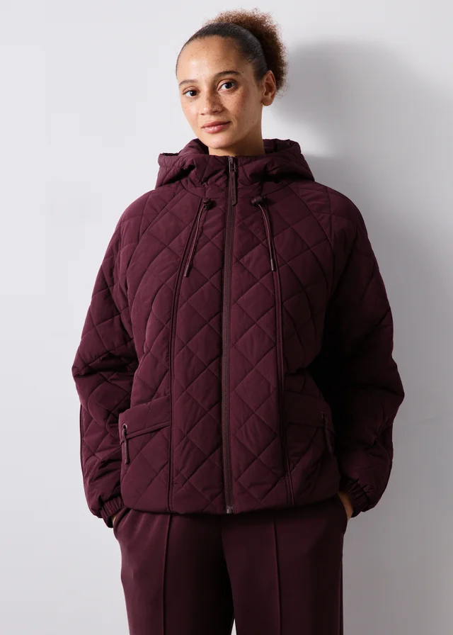 Souluxe Burgundy Quilted Jacket