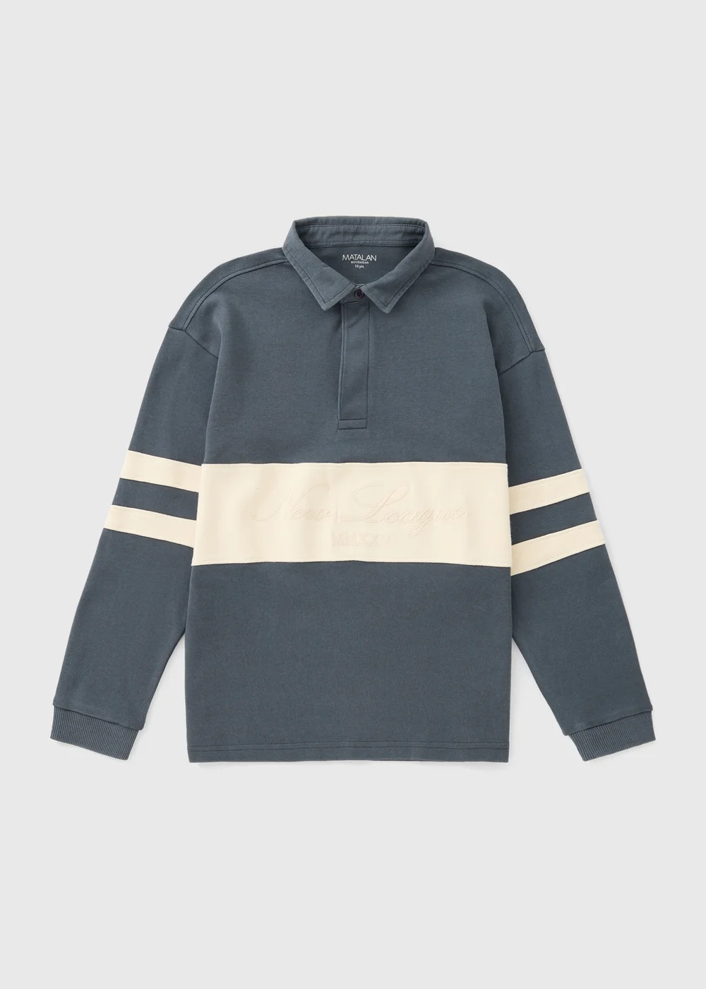 Boys Blue Washed Rugby Shirt (7-15yrs) - 7 Yrs Image 1
