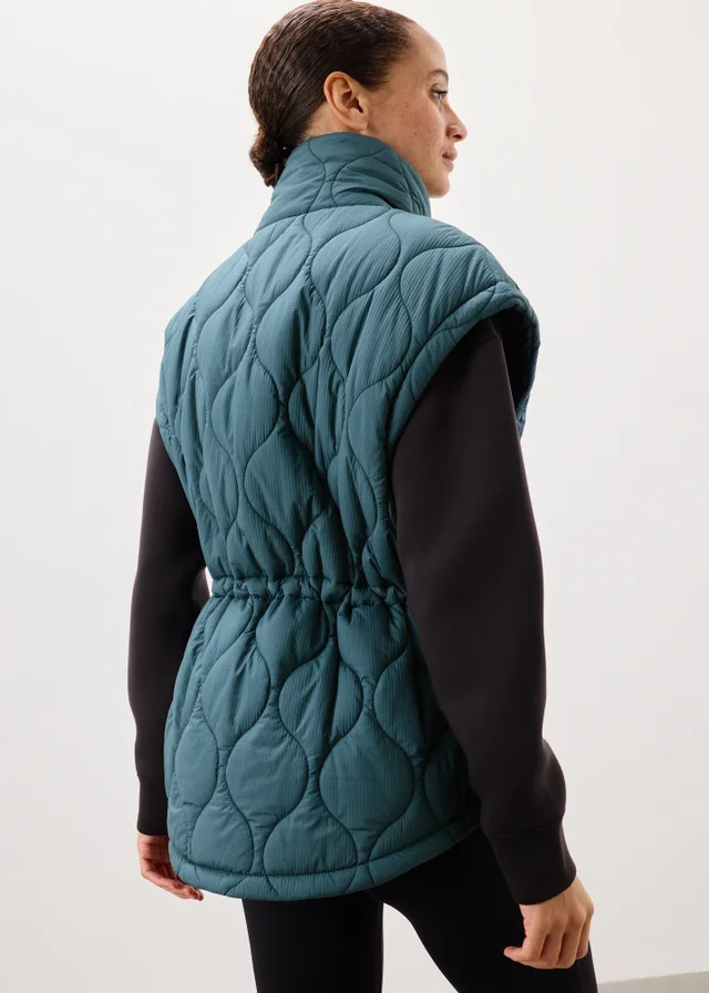 Souluxe Teal Quilted Gilet