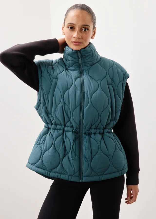 Souluxe Teal Quilted Gilet