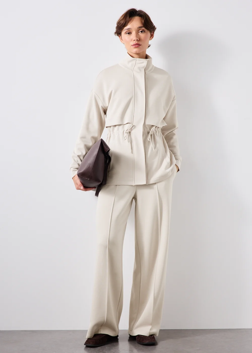 Souluxe Cream Zip Through Tie Waist Jacket - XS Image 2