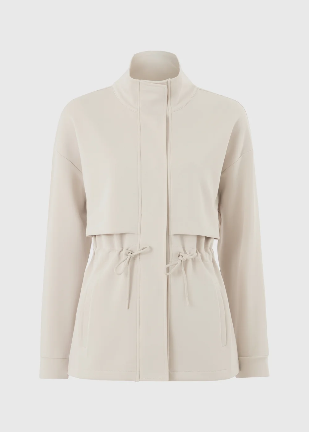 Souluxe Cream Zip Through Tie Waist Jacket - XS Image 3