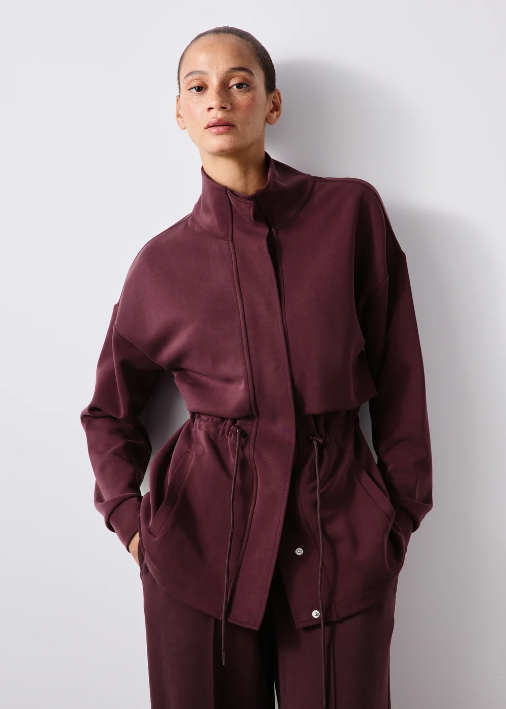 Souluxe Burgundy Utility Jacket - XS Image 1
