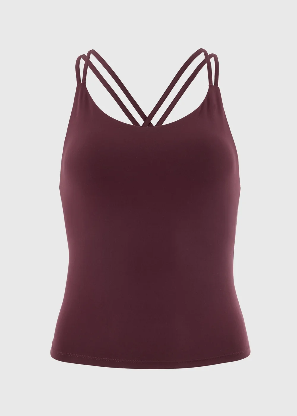 Souluxe Burgundy Peached Strappy Gym Crop Top - 6 Image 4