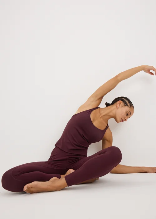 Souluxe Burgundy Peached Strappy Gym Crop Top - 6 Image 1