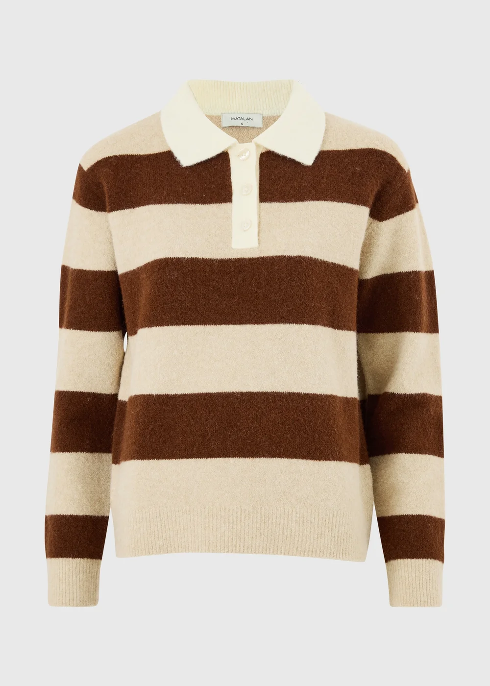 Chocolate Brown Stripe Rugby Top - XS Image 4