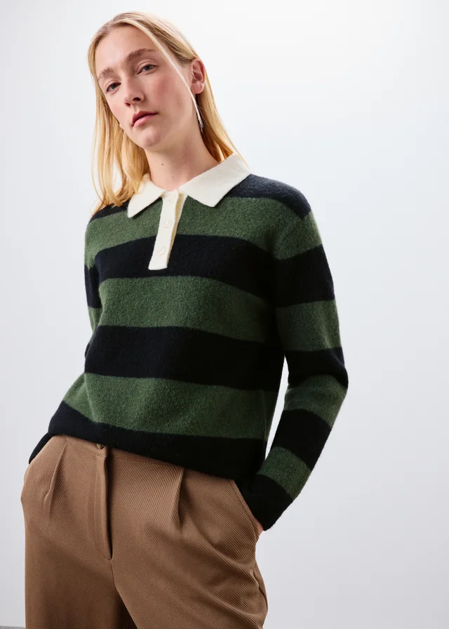 Green Stripe Rugby Top