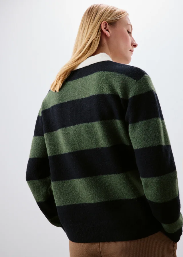 Green Stripe Rugby Top