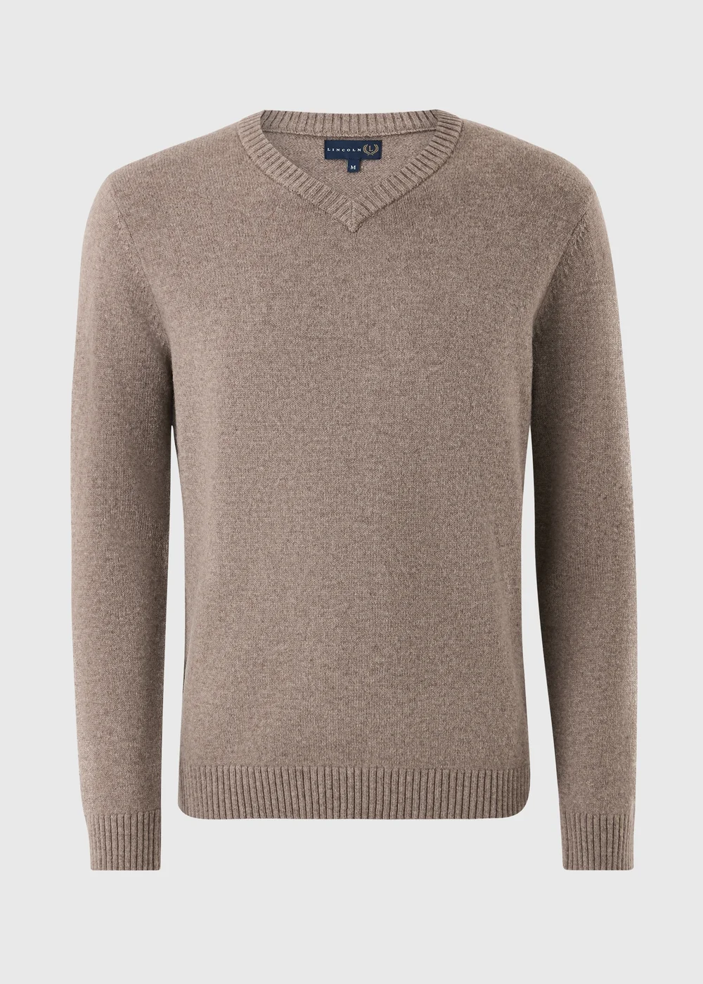 Lincoln Stone V-Neck Lambswool Jumper - S Image 1