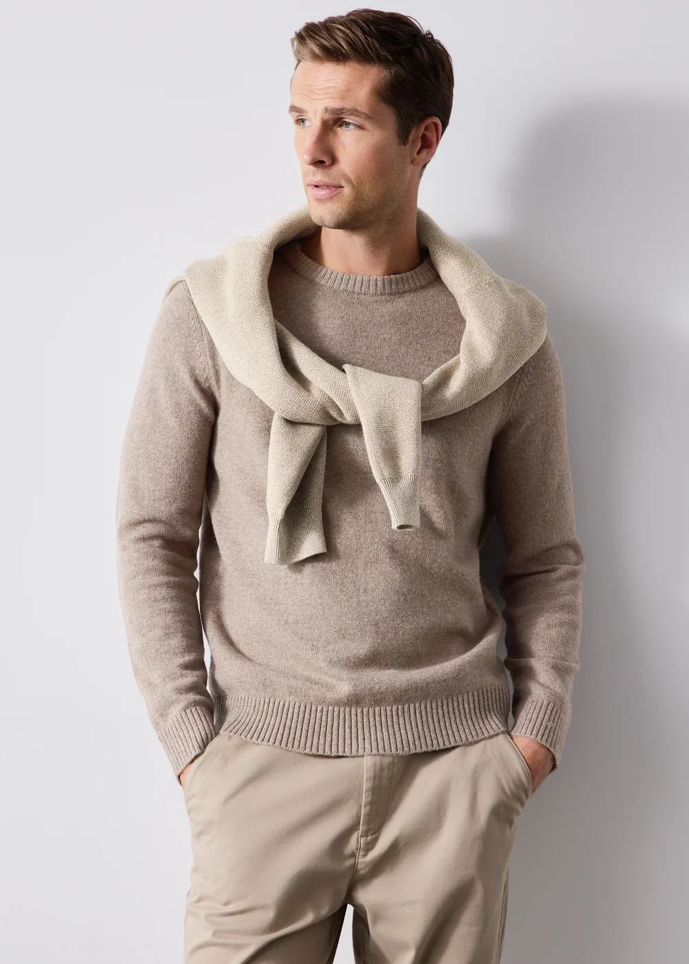 Lincoln Stone Lambswool Crew Neck Jumper - S Image 1
