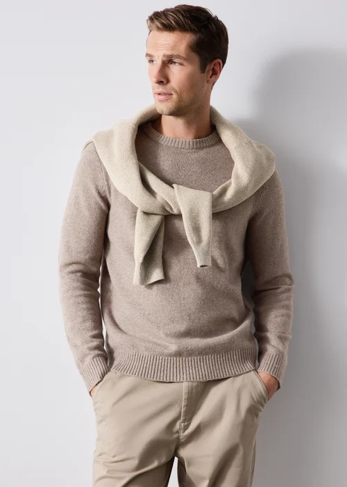 Lincoln Stone Lambswool Crew Neck Jumper - S Image 1