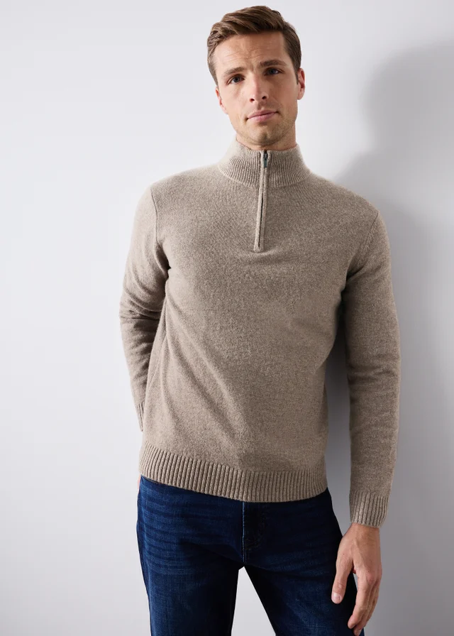 Lincoln Stone Lambswool 1/4 Zip Jumper