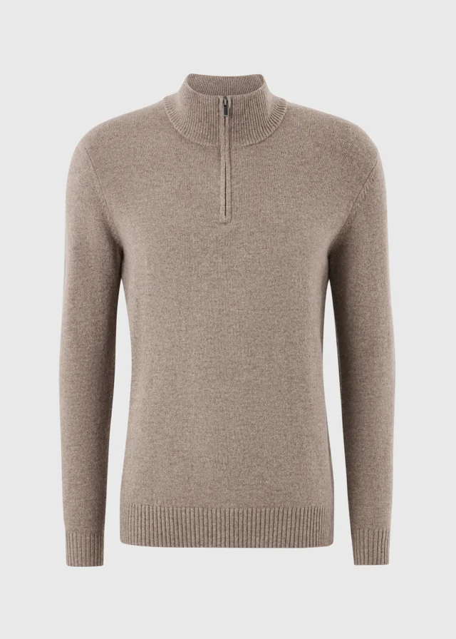 Lincoln Stone Lambswool 1/4 Zip Jumper