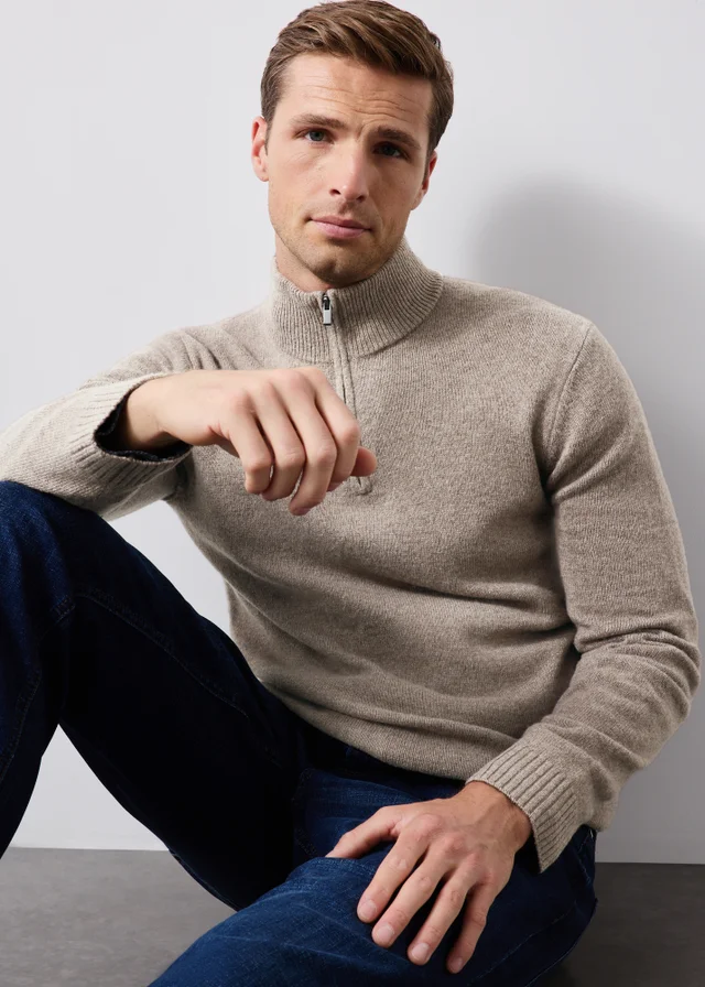 Lincoln Stone Lambswool 1/4 Zip Jumper