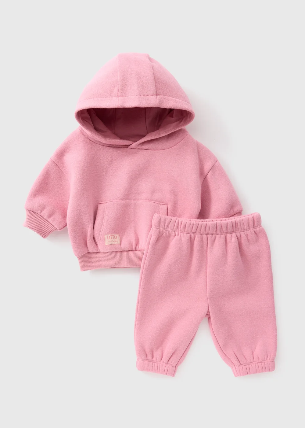 Baby Pink Hoodie & Jogging Bottom Set (0-23mths) - Up to 1 Month Image 1