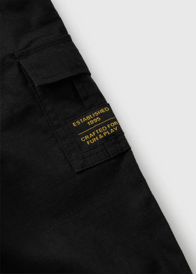Boys Black Cargo Trousers (1-8 Yrs)