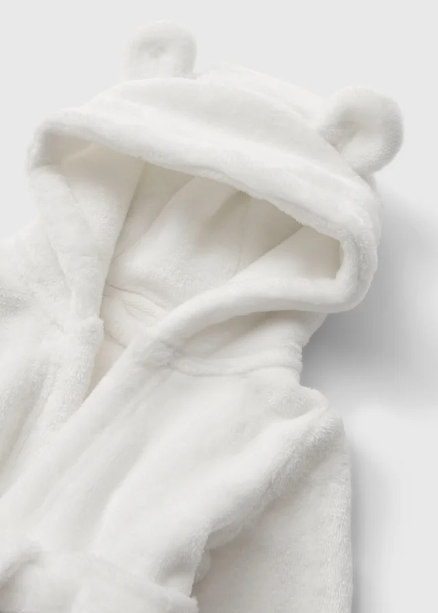 Baby White Hooded Dressing Gown