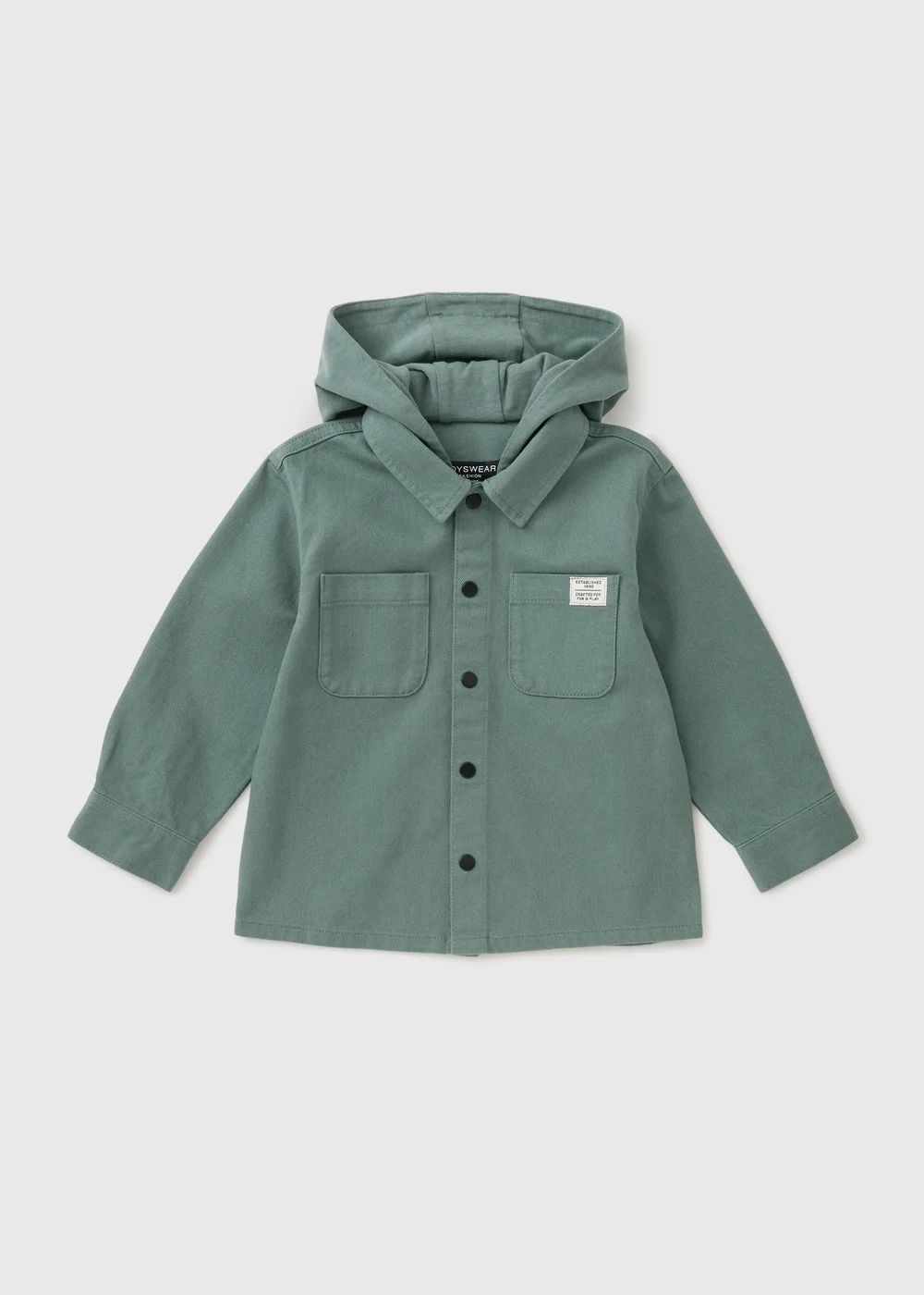 Boys Green Hooded Shacket (1-8 Yrs) - 1-1.5 Yrs Image 1