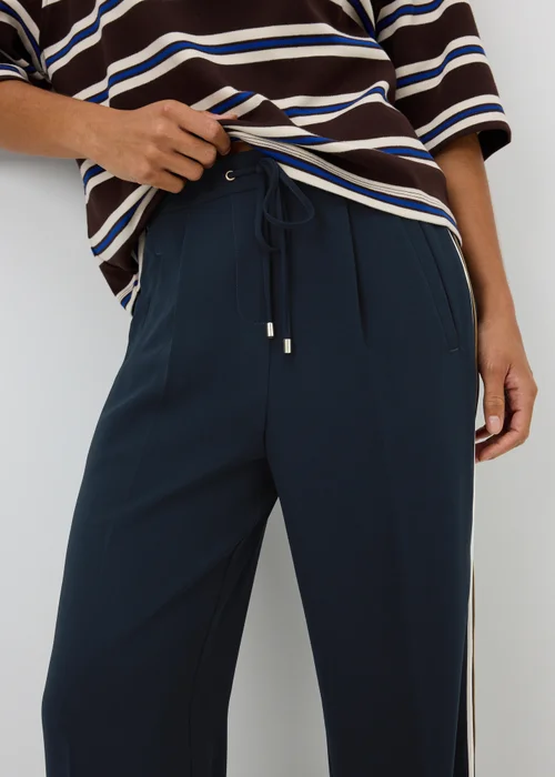 Petite Navy Side Stripe Wide Leg Trousers - 6 Image 3