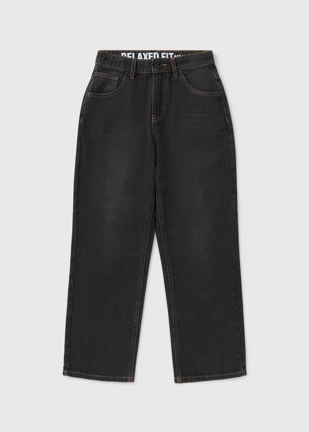 Boys Black Washed Relaxed Fit Jeans (7-15yrs) - 7 Yrs Image 1