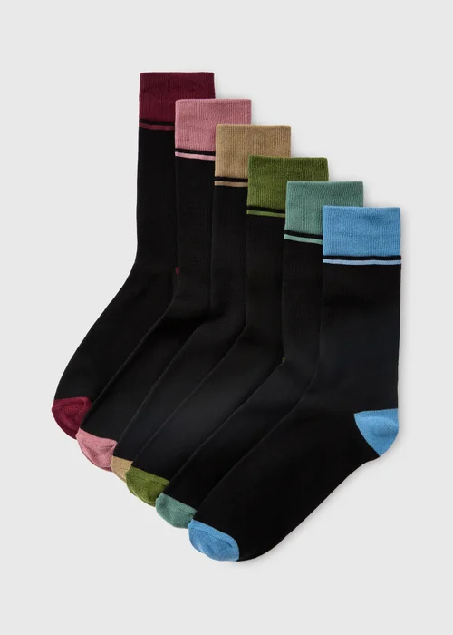 7 Pack Multicoloured Ankle Socks - 6-8.5 Image 1