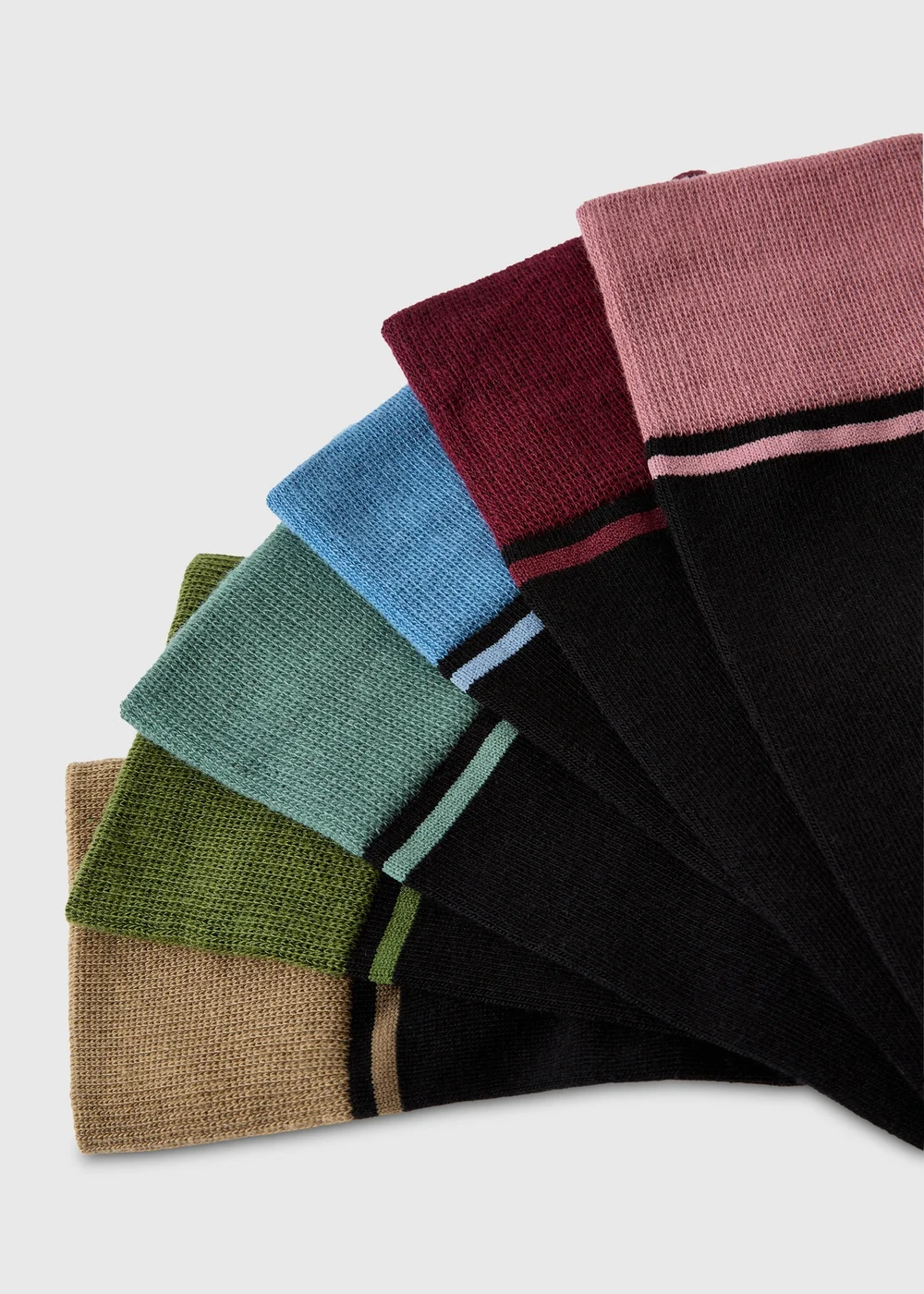 7 Pack Multicoloured Ankle Socks - 6-8.5 Image 2