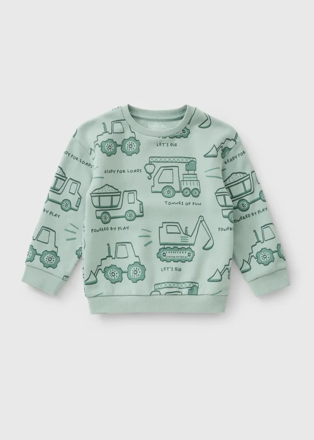 Boys Sage Green Truck Sweatshirt (1-8yrs)