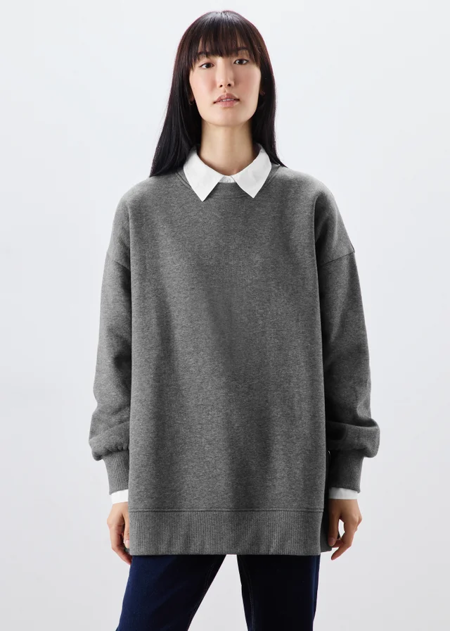 Charcoal Grey Longline Sweatshirt