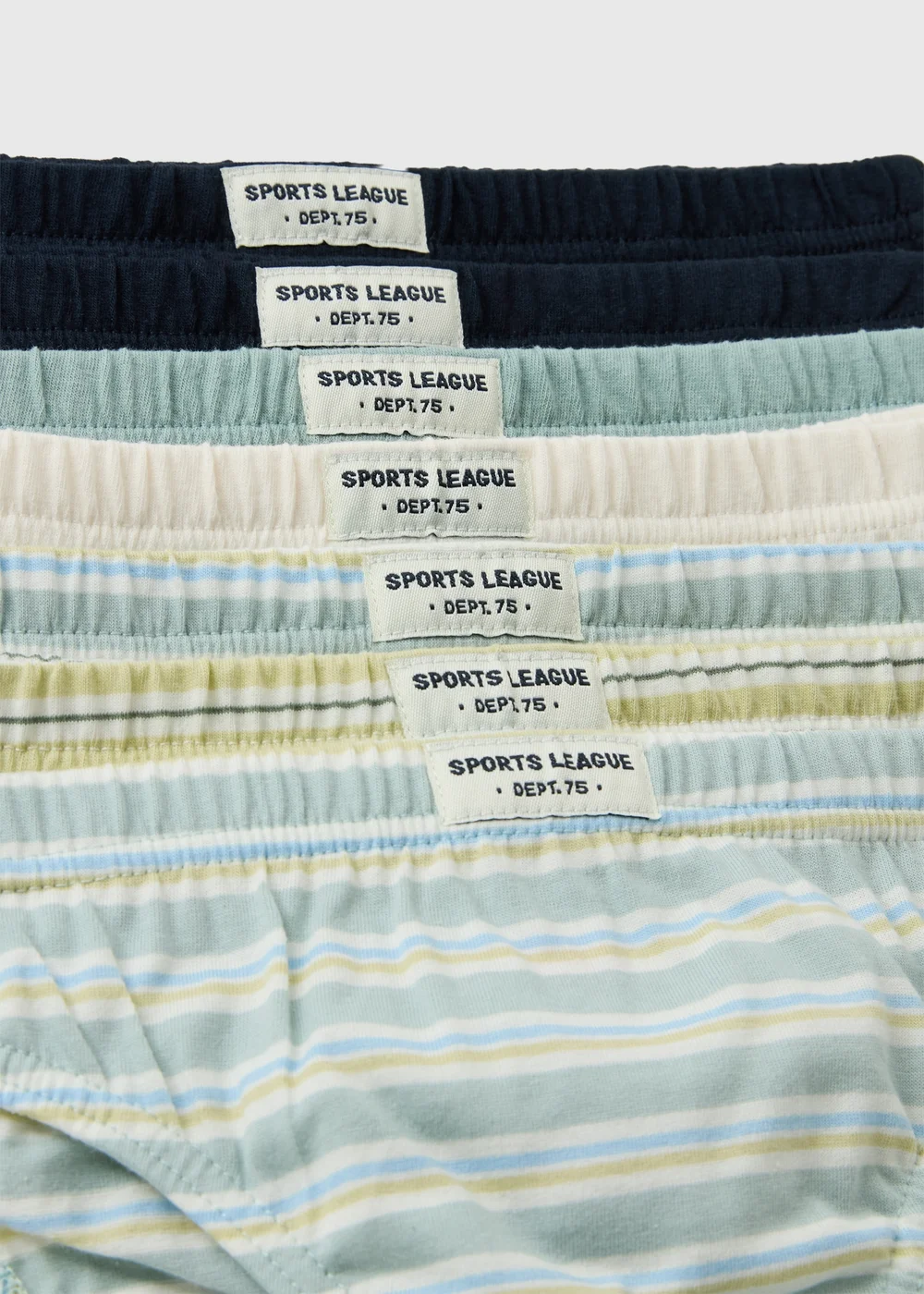 7 Pack Boys Green Striped Design Briefs (1.5-11 Yrs) - 1.5 - 2 Yrs Image 2