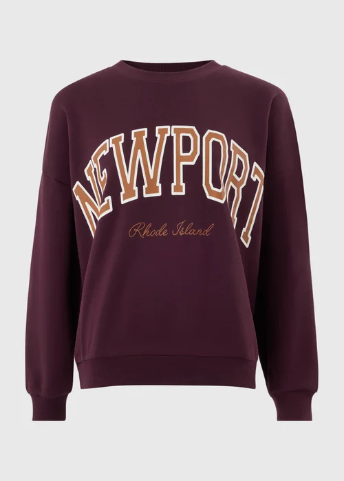 Burgundy Newport Slogan Jumper - XS Image 5