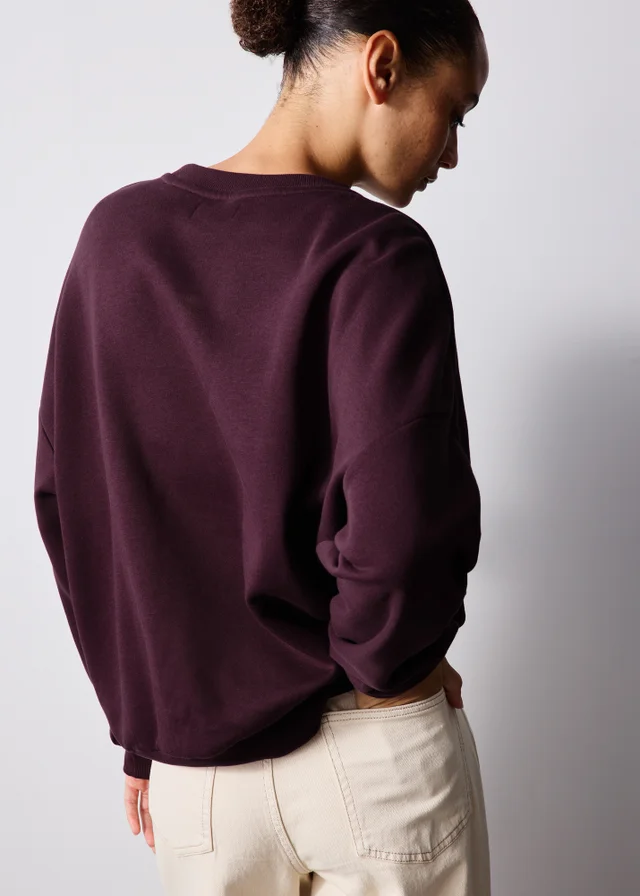 Burgundy Newport Slogan Jumper