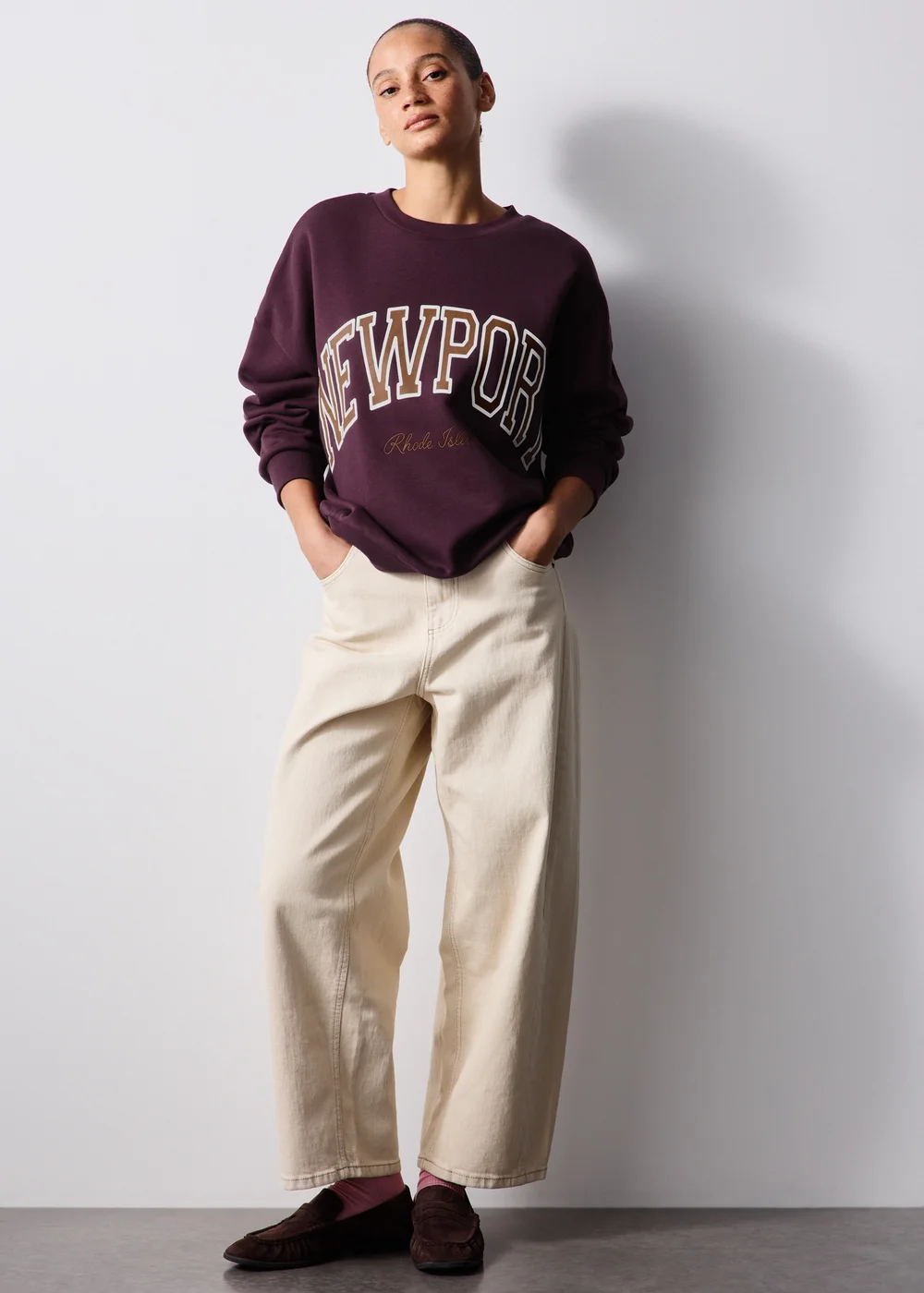 Burgundy Newport Slogan Jumper - XS Image 4