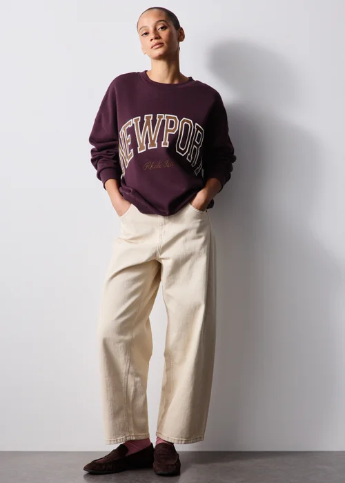 Burgundy Newport Slogan Jumper - XS Image 4