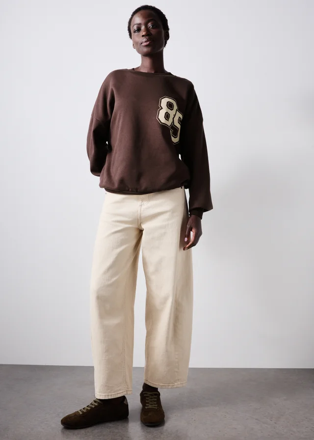 Chocolate Brown 85 Slogan Sweatshirt