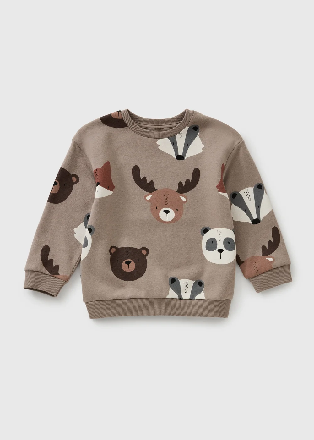 Boys Brown Animal Sweatshirt (1-8yrs) - 1-1.5 Yrs Image 1
