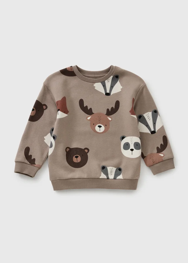 Boys Brown Animal Sweatshirt (1-8yrs)
