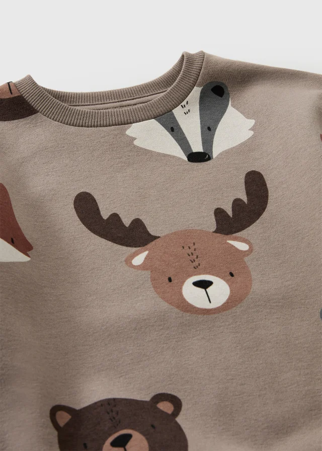 Boys Brown Animal Sweatshirt (1-8yrs)