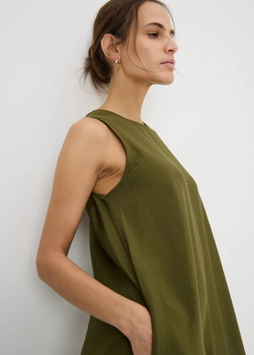 Khaki Trapeze Maxi Dress - 10 Image 2