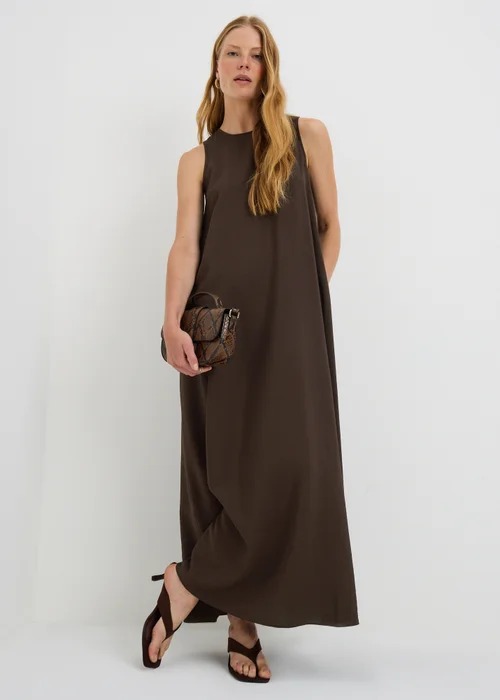 Chocolate Brown Trapeze Maxi Dress - 28 Image 1