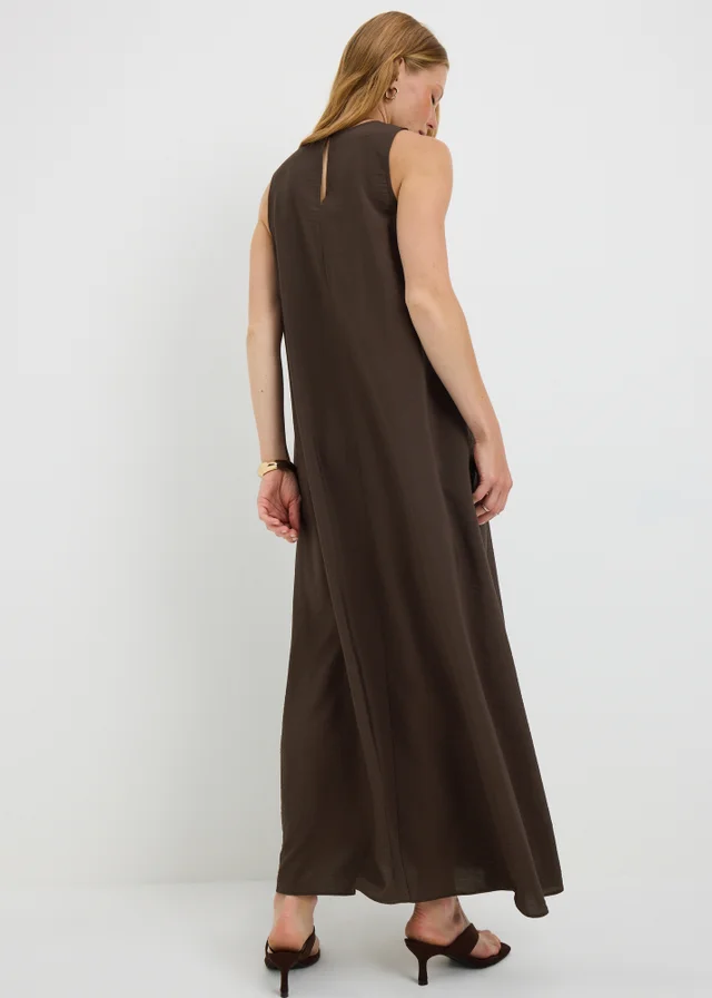 Chocolate Brown Trapeze Maxi Dress