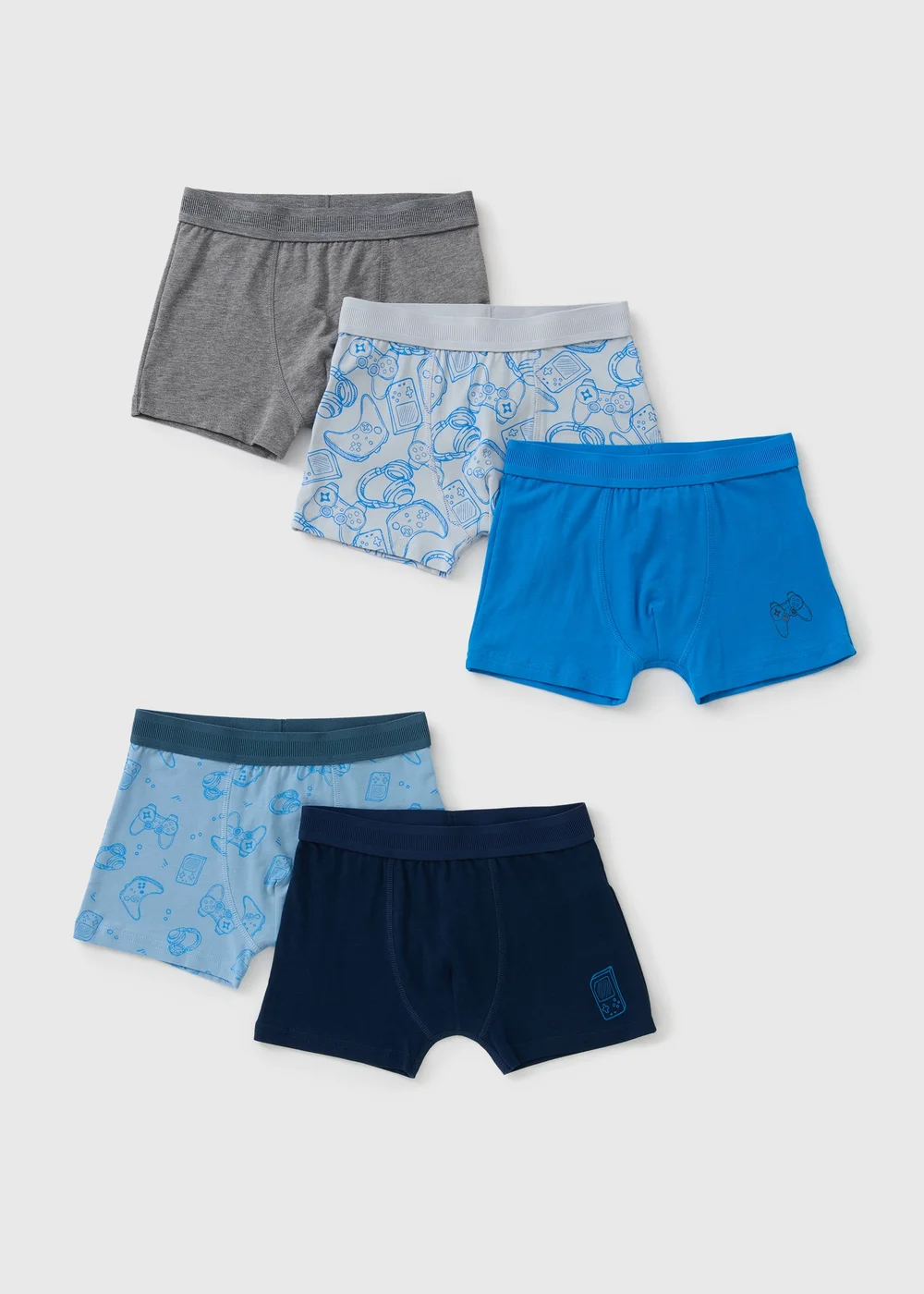 5 Pack Boys Blue Gamer Trunks (2-13yrs) - 2-3 Yrs Image 1