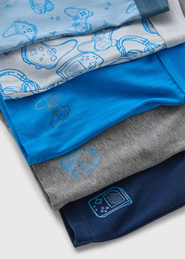 5 Pack Boys Blue Gamer Trunks (2-13yrs)