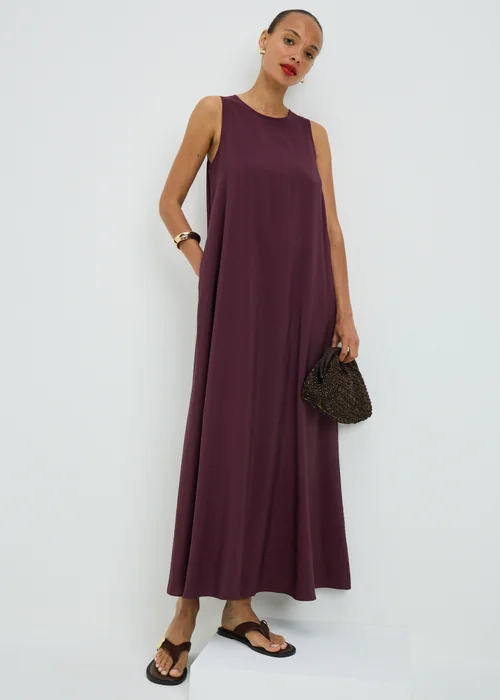 Wine Trapeze Maxi Dress - 24 Image 1