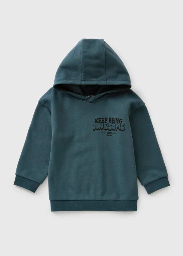 Boys Blue Slogan Hoodie (1-8yrs)