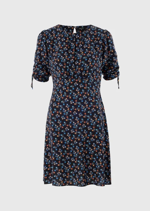 Navy Ditsy Floral Mini Tea Dress - 26 Image 2