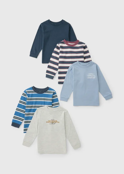 5 Pack Boys Multi Snack Tops (1-8yrs) - 1-1.5 Yrs Image 1