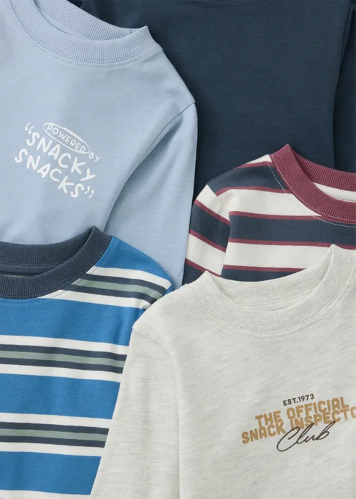 5 Pack Boys Multi Snack Tops (1-8yrs) - 1-1.5 Yrs Image 2