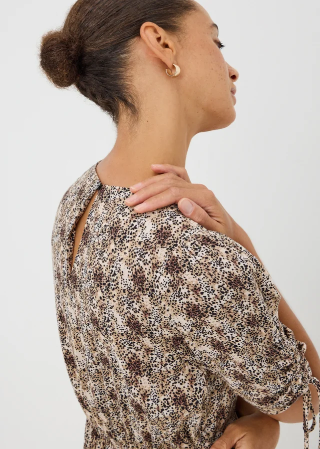 Brown Animal Mini Tea Dress