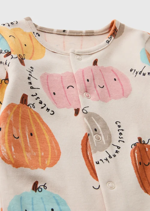 Baby Cream Pumpkin Sleepsuit (0-23mths) - First Size Image 2